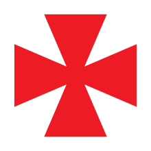 Saint George's cross as used in Sweden and Finland Frimurarkors.svg