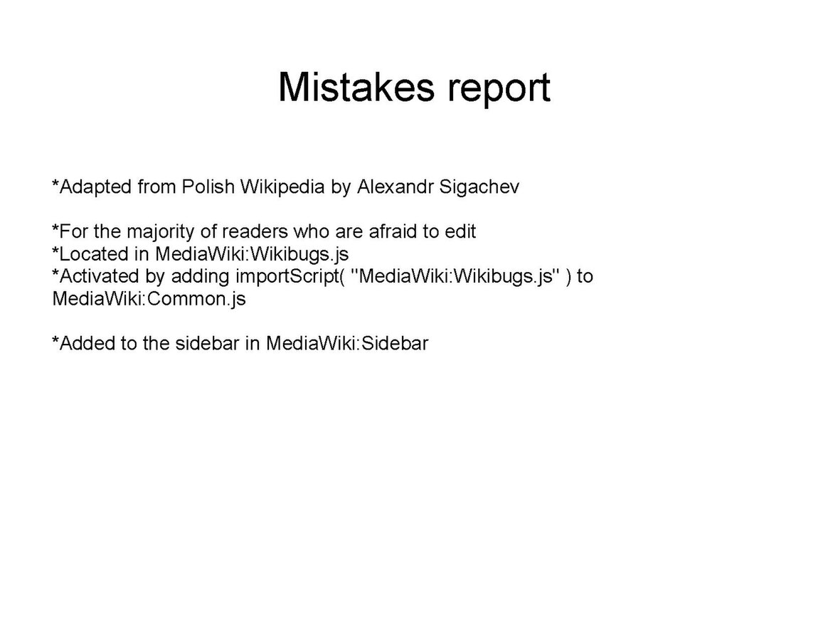 Mistaken report