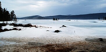 Le lac Inari gelé.