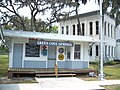 Old depot, with courthouse in background