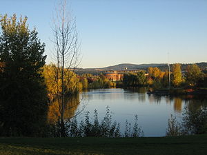 Scenic view of Lake Arthur and Gonzaga University School of Law captured in October GU Law School.jpg