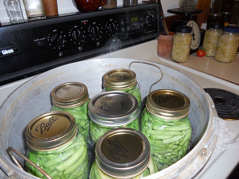 File:Green beans in a pressure cooker ready to be processed.jpg