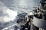 Gunnery practice on USS Biloxi (CL-80), October 1943.jpg
