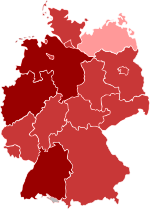 Outbreak evolution in Germany:
500+ cases
50+ cases
5+ cases H1N1 Germany by confirmed cases.svg