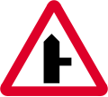 Side road to right ahead (left if symbol reversed)