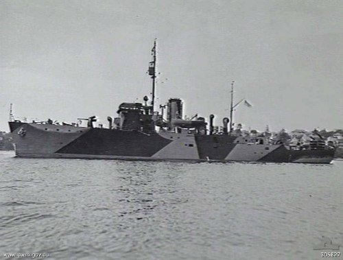 HMIS Bombay in Sydney Harbour, 1942.