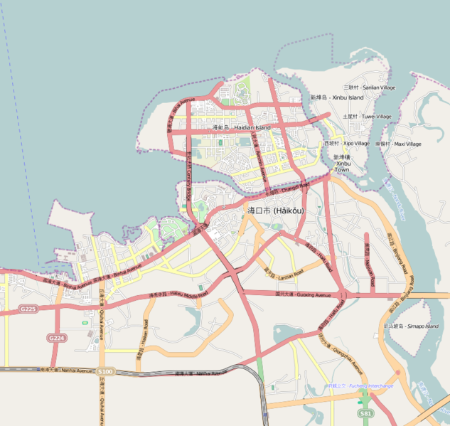 File:Haikou city map - 01.png