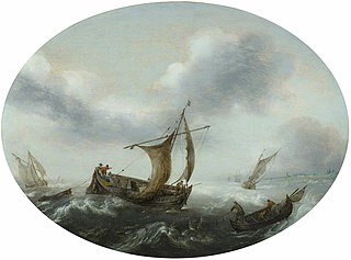 Dutch Boats in a Strong Breeze