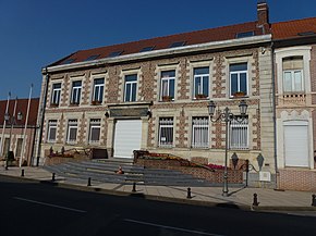 Hasnon (Nord, Fr) mairie.JPG