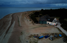 Hayling Island Lifeboat Station July 2023. The lifeboats are on trailers and launched across the shingle beach by tractor Hayling Island Lifeboat Station July 2023.png