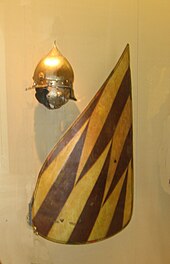 A Hungarian-style shield, with helmet, from the collection of the Metropolitan Museum of Art, New York. Hungarian-style shield 1.jpg