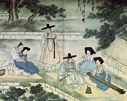 Kisaeng, women from outcast or slave families who were trained to provide entertainment, conversation, and sexual services to men of the upper class.