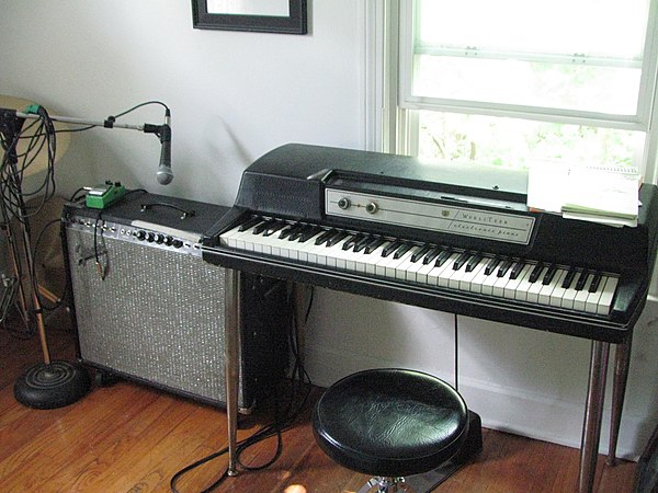 A model 200A next to a guitar amplifier