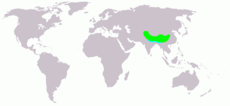 Mapka s rozšířením (zeleně)