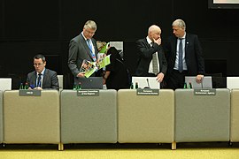 Informal meeting of environment ministers. Round table Simon Upton, Markku Markkula, Jeremy Wates and Hans Bruyninckx (35762115641).jpg