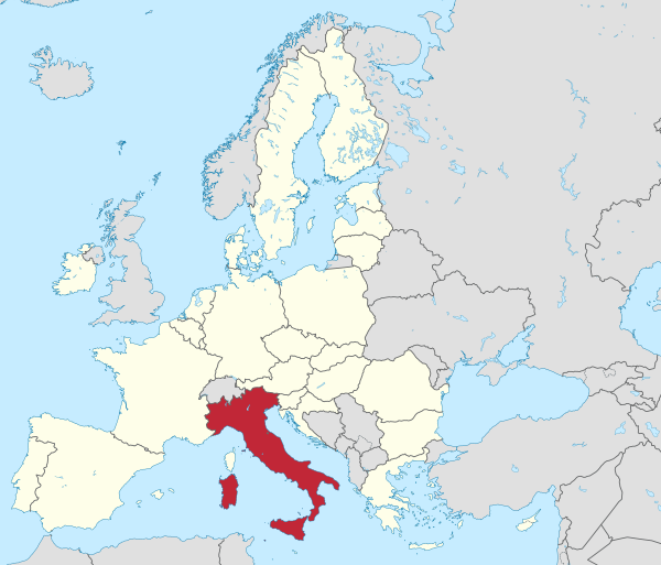 Italy in European Union (-rivers -mini map).svg