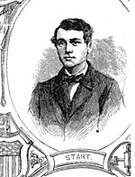 Joe Start, 1865, then with the Brooklyn Atlantics Joe Start from a woodcut depicting the "Champion Nine" Brooklyn Atlantics, Harper's Weekly, November 25, 1865.jpg