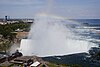 Niagara Falls straddles the border between Canada and the United States