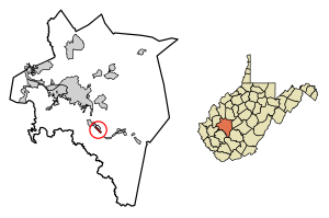 Location of Chesapeake in Kanawha County, West Virginia.