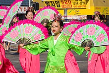 Parade performers during the Korean Festival