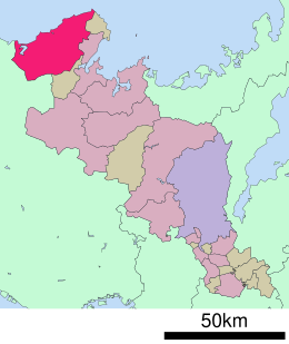 Kyōtangon sijainti Kioton prefektuurissa