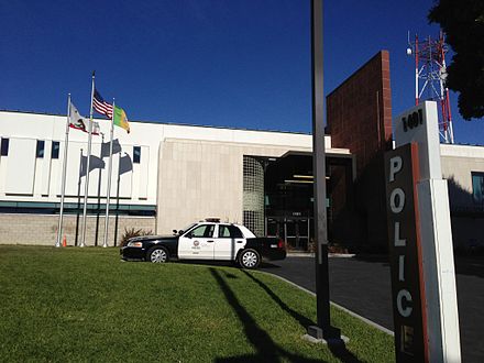 Rampart Community Police Station, one of the LAPD's 21 stations across the city