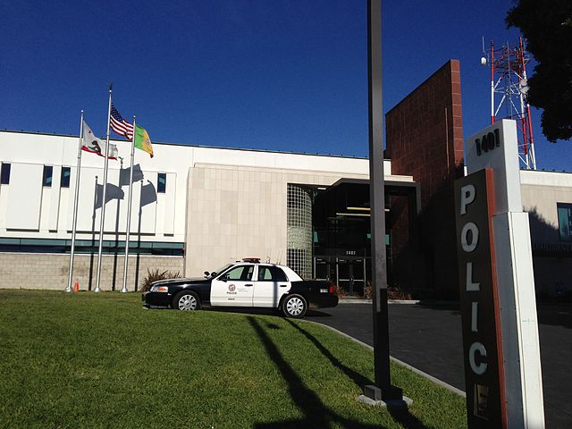 Rampart Community Police Station, one of the LAPD's 21 stations across the city