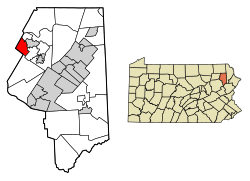 Lackawanna County Pennsylvania Incorporated areas West Abington Township Highlighted.svg