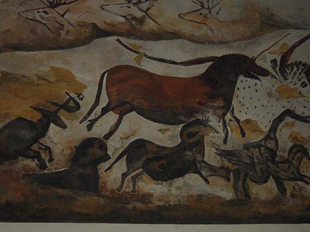 Replica of a horse painting from a cave in Lascaux