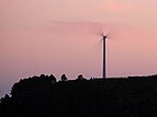 Wind turbine after sunset 31 Dec 2007. Wellington, NZ