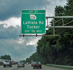 Lavista Road, Tucker, exit 37 on I-285 Lavista Rd Tucker GA Exit 37.jpg