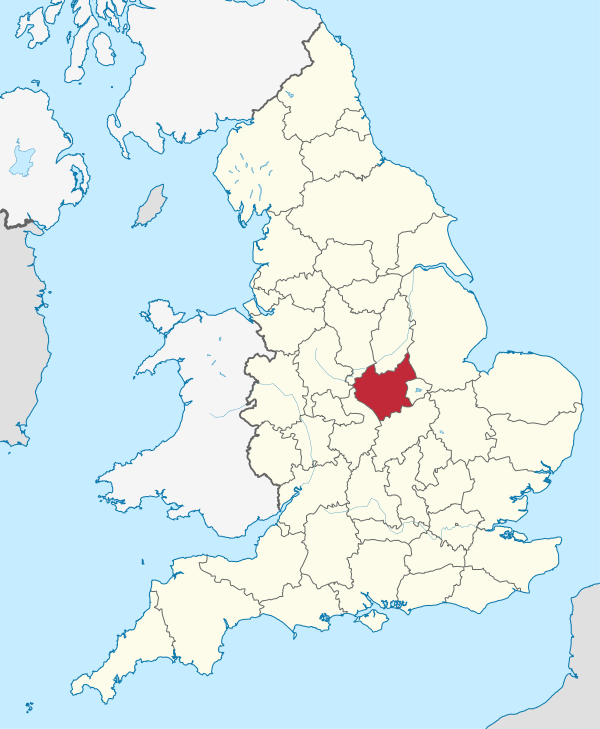 Leicestershire (ceremonial county) in England.svg