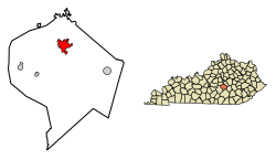 Locatie in Lincoln County, Kentucky