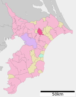 Situering van Tomisato in de prefectuur Chiba