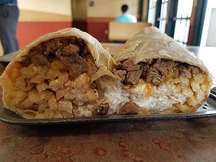 Contents of a California burrito