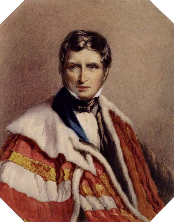 Lord Lyndhurst wearing the parliamentary robes of a baron, portrait by Felix Rogge c.1836