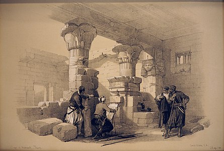 Vue du dessous du portique de Dayr-el-Medeeneh, Thèbes, Mougins, © (MACM) Musée d'art classique de Mougins