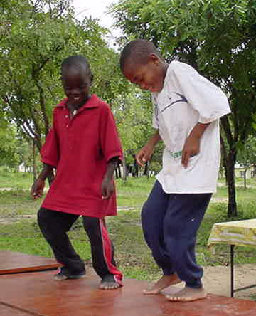 Dancing at Mother of Peace AIDs orphanage, Zimbabwe