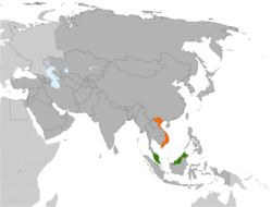 نقشهٔ مکان‌نمای Malaysia و Vietnam