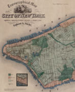 Map of Manhattan in 1865 below Fourteen Street