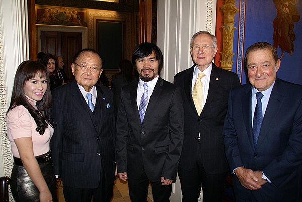Manny Pacquiao and Jinkee Pacquiao with U.S. Senators Harry Reid and Daniel Inouye