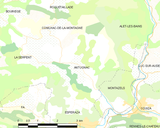 Poziția localității Antugnac