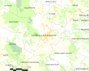 Poziția localității Chasseneuil-sur-Bonnieure
