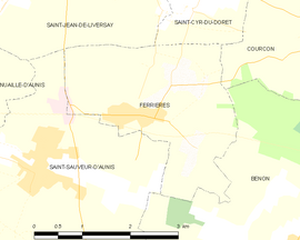 Mapa obce Ferrières