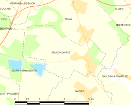 Mapa obce Saulon-la-Rue