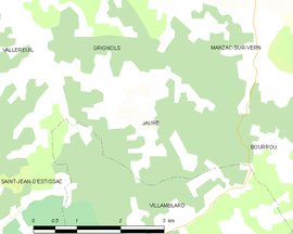 Mapa obce Jaure