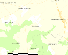 Mapa obce Cuverville