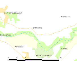 Mapa obce Saint-Denis