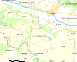 Mapa obce La Roche-Clermault
