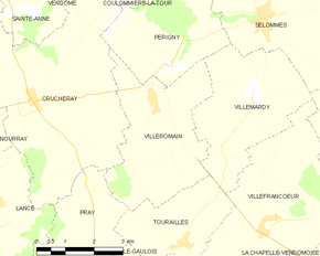 Poziția localității Villeromain